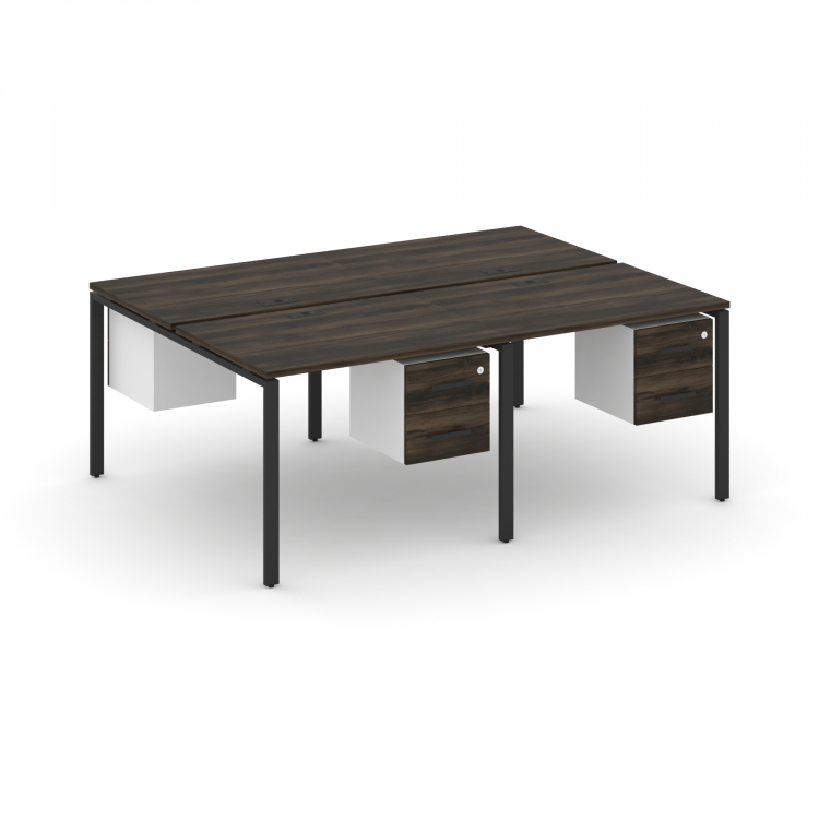 Concept Рабочая станция двухсторонняя с подвесными тумбами на 4 места CN.DRS-133 B Дуб Мали/Белый Бр