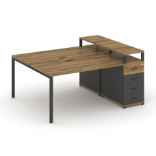 Concept Рабочая станция с 1 опорной тумбой CN.DRS-411 A Сандал Янтарный/Антрацит/Металл Антрацит 180