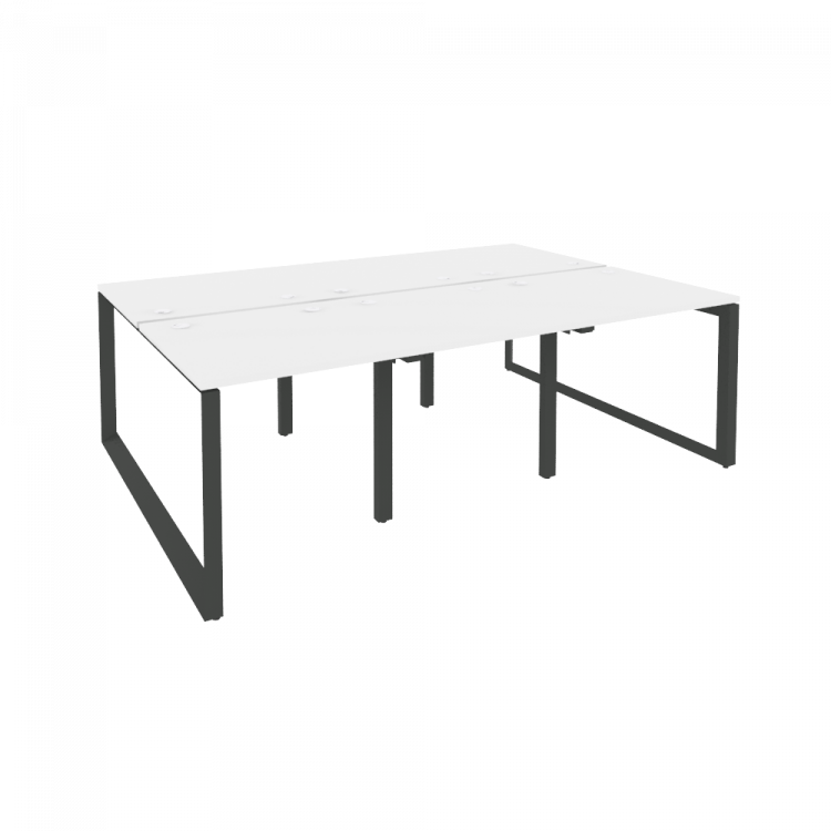 Onix Рабочая станция на О-образном м/к O.MO-D.RS-6.0.8 Белый Бриллиант/Металл Антрацит 2340*1635*750