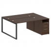 Metal System Рабочая станция с тумбой на О-образном м/к БО.РС-СТП-2.3 Венге Цаво/Металл Антрацит 181