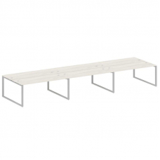 Metal System Рабочая станция на 6 мест на О-образном м/к БО.СМ-6.5 Дуб Наварра/Металл Серый 5400*147