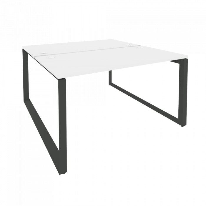 Оникс Рабочая станция на О-образном м/к O.MO-D.RS-2.3.7 Белый Бриллиант/Металл Антрацит 1380*1475*75