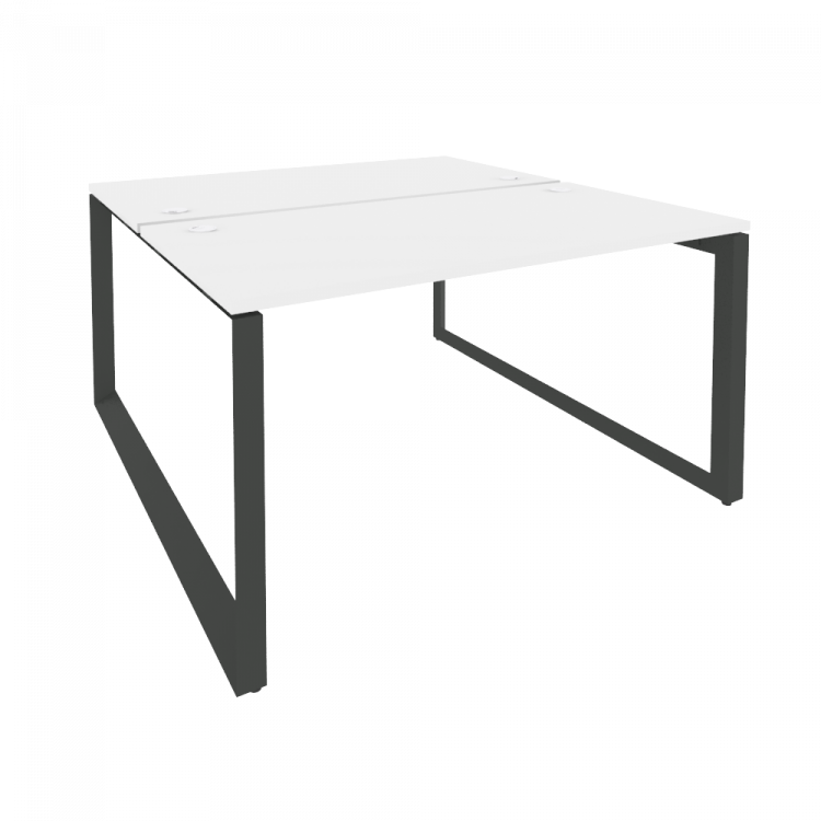 Onix Рабочая станция на О-образном м/к O.MO-D.RS-2.3.7 Белый Бриллиант/Металл Антрацит 1380*1475*750