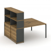 Concept Рабочая станция с опорным шкафом-купе с надставкой выс. CN.DRS-244 A Сандал Янтарный/Антраци