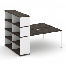 Concept Рабочая станция с опорным стеллажом с надставкой выс. CN.DRS-216 Дуб Мали/Белый Бриллиант/Ме