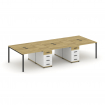 Concept Рабочая станция 6 мест с 2 опорными тумбами CN.DRS-449 B Дуб Винченцо/Белый Бриллиант/Металл