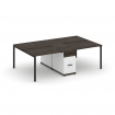 Concept Рабочая станция 4 места с 1 опорной тумбой CN.DRS-421 B Дуб Мали/Белый Бриллиант/Металл Черн