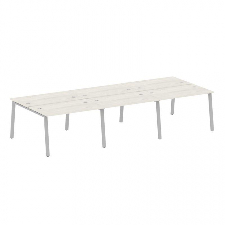 Metal System Рабочая станция на 6 мест на А-образном м/к БА.СМ-6.2 Дуб Наварра/Металл Серый 3600*147