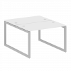 Metal System Quattro Рабочая станция на О-образном м/к 50БО.РАС-СП-2.2 Белый/Металл Серый 1200*1475*
