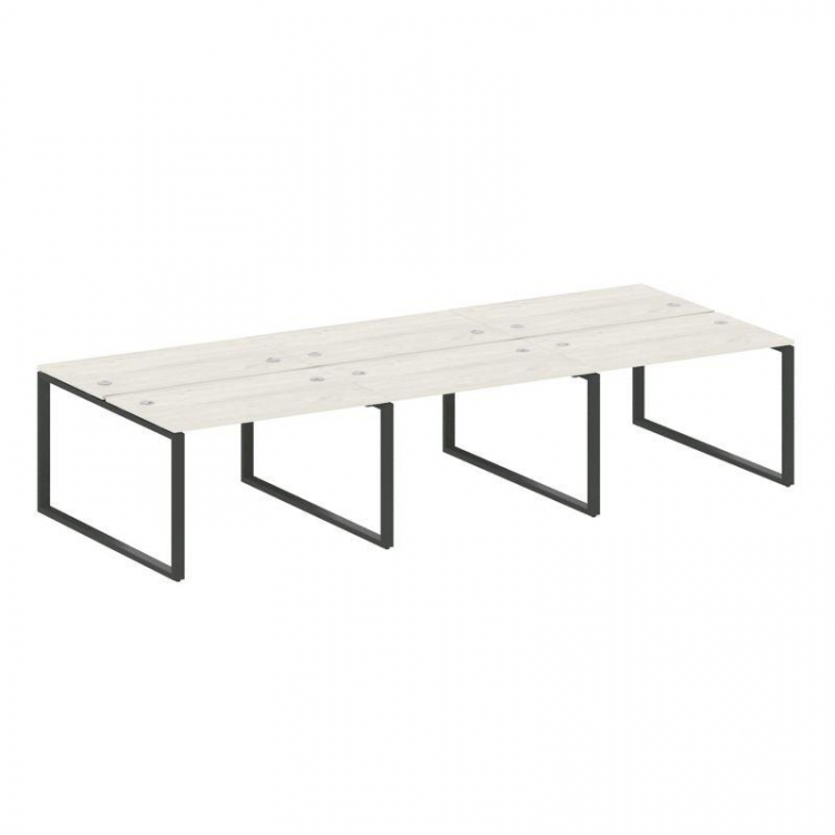 Metal System Рабочая станция на 6 мест на О-образном м/к БО.СМ-6.2 Дуб Наварра/Металл Антрацит 3600*