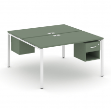 Concept Рабочая станция 2 сторонняя с подвесными тумбами на 2 места CN.DRS-117 W Кобо/Металл Белый 9