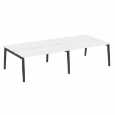 Onix Wood Рабочая станция OW.D.RS-4.4.7 Белый Бриллиант/Дуб Темный/Металл Антрацит 3160*1475*750