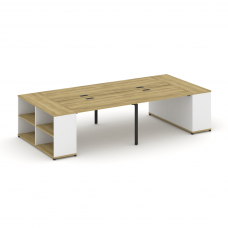 Concept Рабочая станция с опорными стеллажами CN.DRS-246 Дуб Винченцо/Белый Бриллиант/Металл Черный