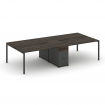 Concept Рабочая станция 4 места с 1 опорной тумбой CN.DRS-424 A Дуб Мали/Антрацит/Металл Антрацит 35
