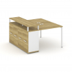Concept Рабочая станция с опорным распаш. шкафом с верх. горизонтом CN.DRS-221 W Дуб Винченцо/Белый