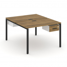 Concept Рабочая станция 2 сторонняя с подвесными тумбами на 2 места CN.DRS-110 B Сандал Янтарный/Бел