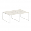 Metal System Рабочая станция на 4 места на О-образном м/к БО.СМ-4.1 Дуб Наварра/Металл Белый 2000*14