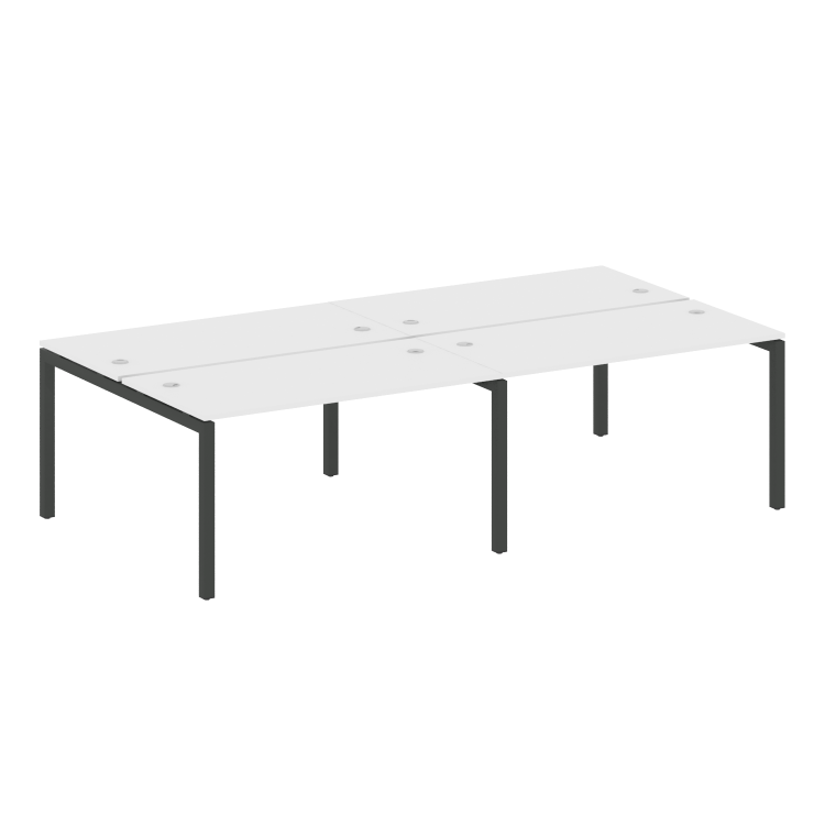 Metal System Quattro Рабочая станция на 4 места на П-образном м/к 50БП.СМ-4.3 Белый/Металл Антрацит