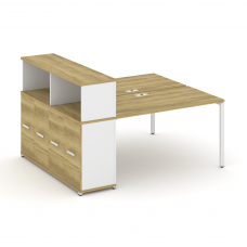 Concept Рабочая станция с опорным распаш. шкафом с надставкой низ. CN.DRS-227 W Дуб Винченцо/Белый Б
