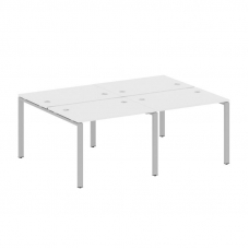 Metal System Рабочая станция на 4 места на П-образном м/к БП.СМ-4.1 Белый/Металл Серый 2000*1475*750