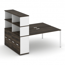 Concept Рабочая станция с опорным распаш. шкафом с надставкой выс. CN.DRS-232 W Дуб Мали/Белый Брилл