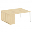 Metal System Рабочая станция с шкафом-купе на А-образном м/к БА.РС-СШК-1.3 Т Акация Лорка/Металл Бел
