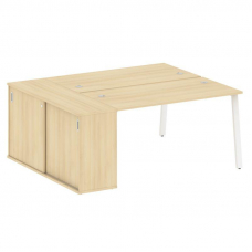Metal System Рабочая станция с шкафом-купе на А-образном м/к БА.РС-СШК-1.3 Т Акация Лорка/Металл Бел