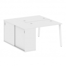 Metal System Рабочая станция с шкафом-купе на А-образном м/к БА.РС-СШК-1.1 Т Белый/Металл Белый 1410
