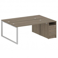 Metal System Рабочая станция с тумбой на О-образном м/к БО.РС-СТП-2.4 Вяз Благородный/Металл Серый 2