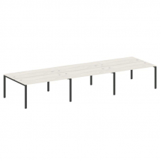 Metal System Рабочая станция на 6 мест на П-образном м/к БП.СМ-6.4 Дуб Наварра/Металл Антрацит 4800*