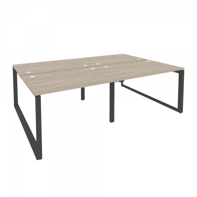 Onix Рабочая станция на О-образном м/к O.MO-D.RS-4.2.8 Дуб Аттик/Металл Антрацит 2360*1635*750