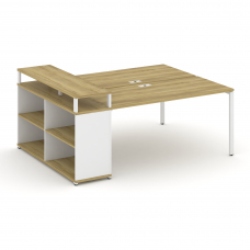 Concept Рабочая станция с опорным стеллажом с верх. горизонтом CN.DRS-208 Дуб Винченцо/Белый Брилли