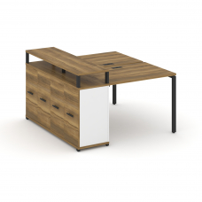 Concept Рабочая станция с опорным распаш. шкафом с верх. горизонтом CN.DRS-221 B Сандал Янтарный/Бе