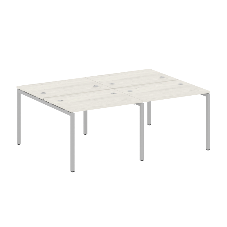 Metal System Quattro Рабочая станция на 4 места на П-образном м/к 40БП.СМ-4.1 Дуб Наварра/Металл Сер