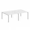 Metal System Рабочая станция на 4 места на П-образном м/к БП.СМ-4.2 Белый/Металл Серый 2400*1475*750