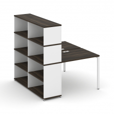 Concept Рабочая станция с опорным стеллажом с надставкой выс. CN.DRS-213 Дуб Мали/Белый Бриллиант/Ме