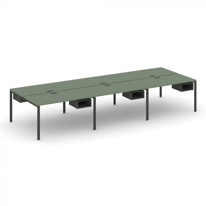 Concept Рабочая станция двухсторонняя с подвес. тумбами на 6 мест CN.DRS-142 Кобо/Антрацит/Металл Ан