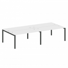 Metal System Quattro Рабочая станция на 4 места на П-образном м/к 50БП.СМ-4.4 Белый/Металл Антрацит