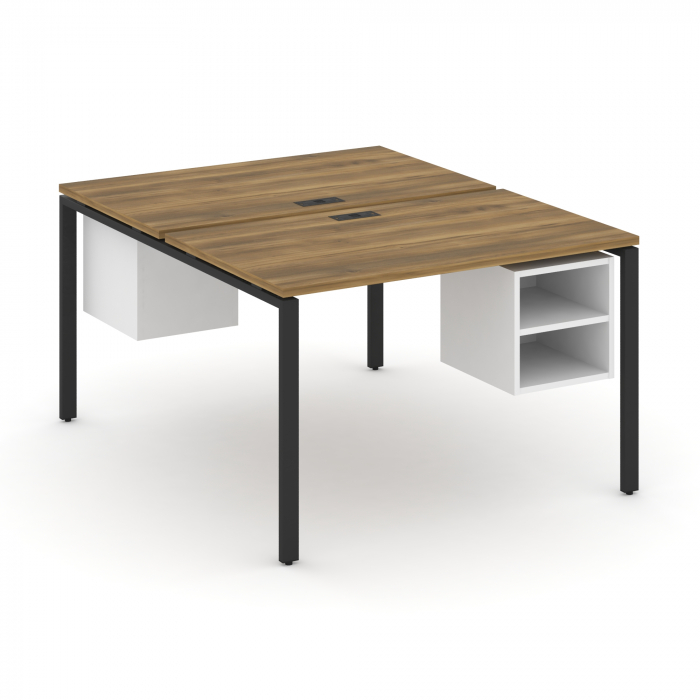 Концепт Рабочая станция 2 сторонняя с подвесными тумбами на 2 места CN.DRS-106 Сандал Янтарный/Белый