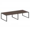 Metal System Рабочая станция на 4 места на О-образном м/к БО.СМ-4.4 Венге Цаво/Металл Антрацит 3200*