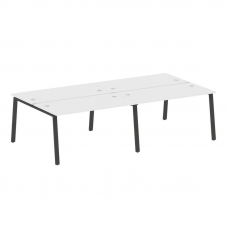 Metal System Рабочая станция на 4 места на А-образном м/к БА.СМ-4.3 Белый/Металл Антрацит 2800*1475*