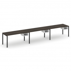 Concept Рабочая станция односторонняя с подвес. тумбами 3 места CN.ORS-124 Дуб Мали/Белый Бриллиант/