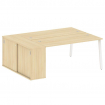 Metal System Рабочая станция с шкафом-купе на А-образном м/к БА.РС-СШК-1.4 Т Акация Лорка/Металл Бел