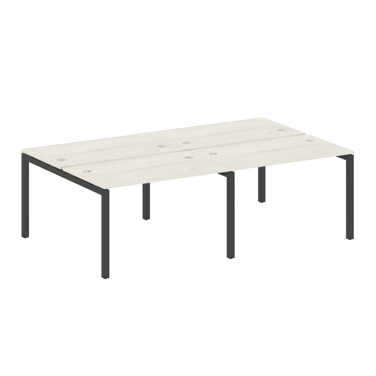 Metal System Quattro Рабочая станция на 4 места на П-образном м/к 50БП.СМ-4.2 Дуб Наварра/Металл Ант