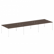 Metal System Quattro Рабочая станция на 6 раб. мест на П-образном м/к 40БП.СМ-6.4 Венге Цаво/Металл