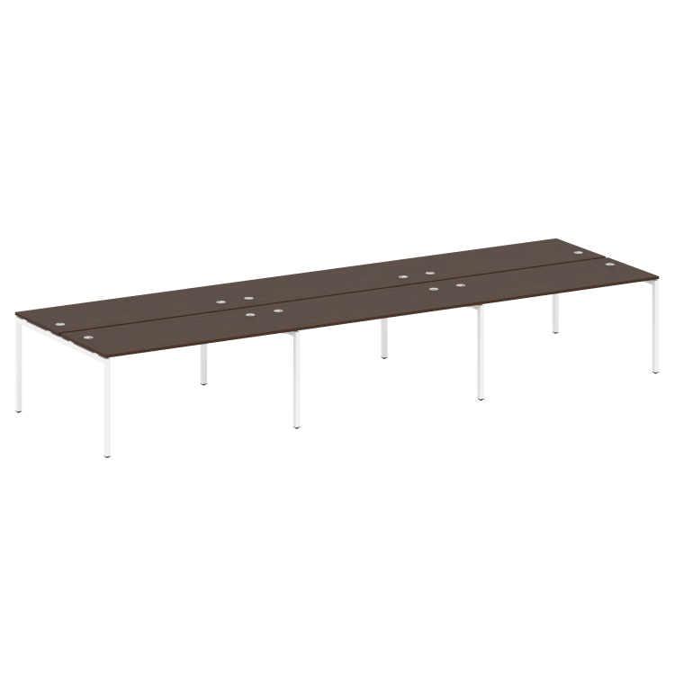 Metal System Quattro Рабочая станция на 6 раб. мест на П-образном м/к 40БП.СМ-6.4 Венге Цаво/Металл