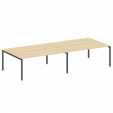 Metal System Quattro Рабочая станция на 4 места на П-образном м/к 40БП.СМ-4.5 Акация Лорка/Металл Ан