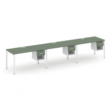 Concept Рабочая станция односторонняя с подвес. тумбами 3 места CN.ORS-137 W Кобо/Белый Бриллиант/Ме