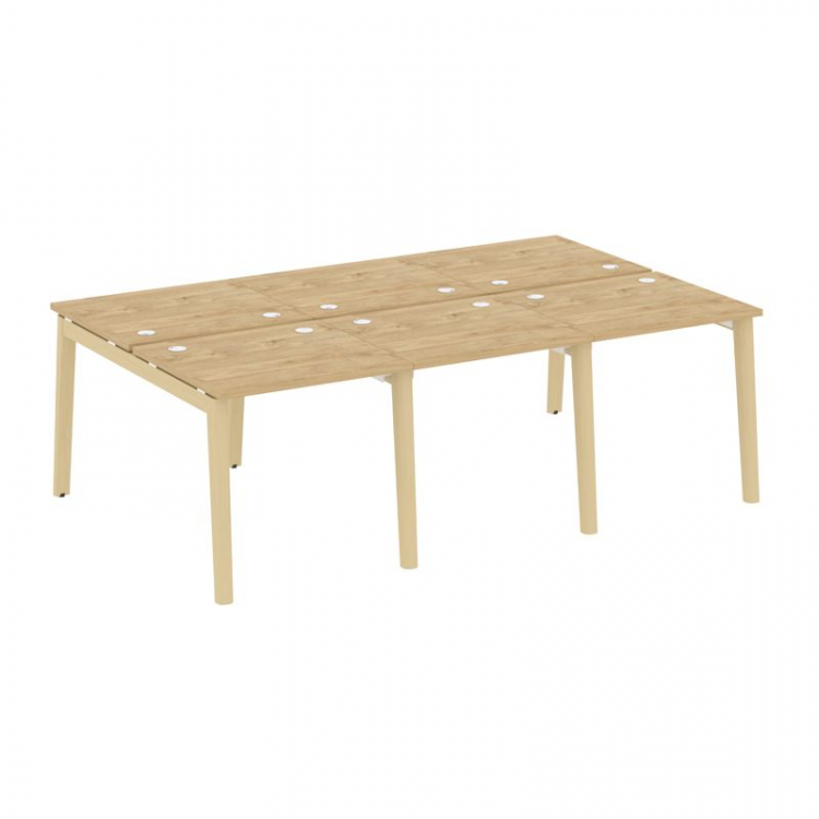 Onix Wood Рабочая станция OW.D.RS-6.0.7 Тиквуд Светлый/Дуб Светлый/Металл Белый 2340*1475*750