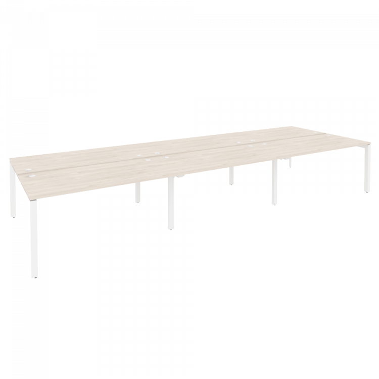 Onix Рабочая станция на П-образном м/к O.MP-D.RS-6.4.8 Денвер Светлый/Металл Белый 4740*1635*750